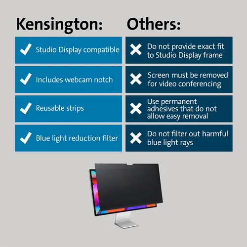 Vista 6 de Kensington Pantalla de privacidad SA270 para pantalla de estudio (K50740WW)