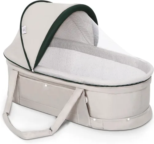 Vista 11 de Cuna de viaje para bebé portátil con dosel 2 en 1 para recién nacido - verde