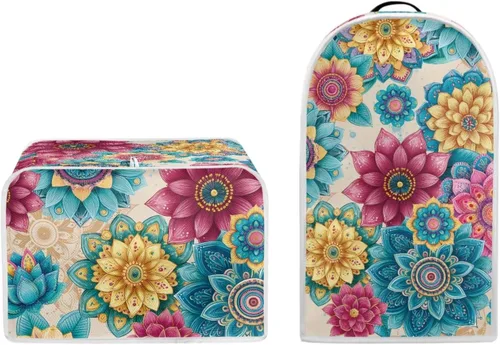 Vista 22 de doginthehole 2 Slice Toaster Cover and Blender Dust Cover Abstract Black Cats Small Appliance Covers Set of 2 Washable Stand Mixer Bread Maker