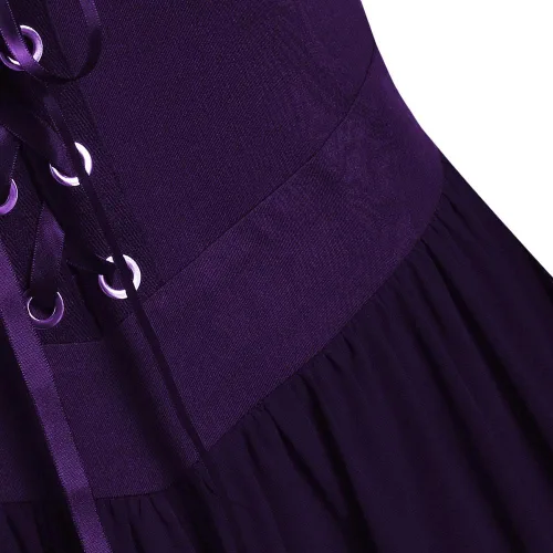 Vista 4 de Vestido punk gótico para mujer, hombros descubiertos, manga mariposa, vestido de fiesta de Navidad o cosplay