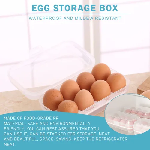 Vista 5 de Caja de almacenamiento de huevos de belleza con 8 ranuras para recoger huevos de belleza, contenedor de almacenamiento de huevos, portador de huevos