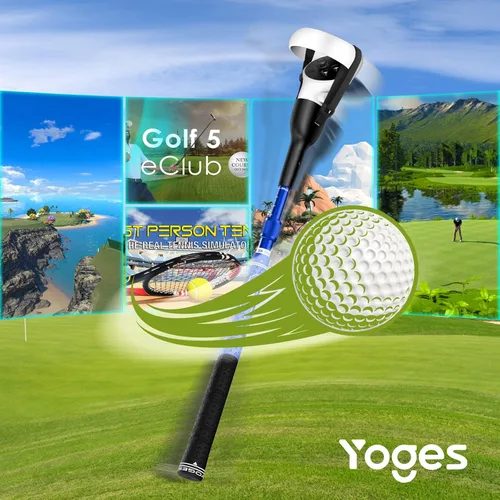 Vista 6 de YOGES VR Golf Club Handle Compatible with Oculus Quest 2 Controller, Adjustable Length Realistic Golf Club Attachment for Quest 2, Virtual Reality