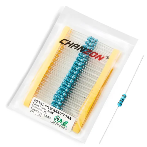 Vista 9 de Chanzon 100pcs 1/2W (0.5W) 1 Ω ohmios Resistencia fija de película metálica 0.01 ±1% Tolerancia 1R MF Orificio pasante Resistencias limitadoras