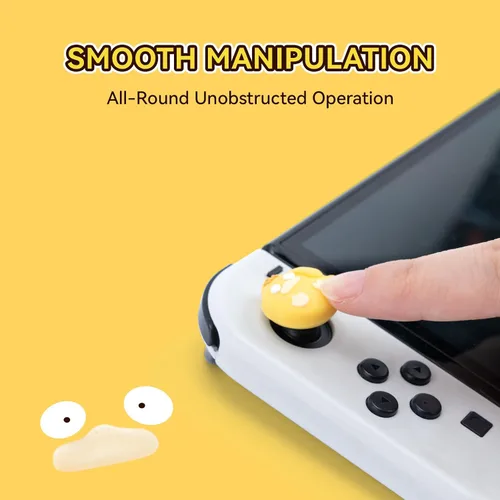 Vista 4 de WISHAVEN Lindas tapas Joycon de agarre de pulgar compatibles con Nintendo Switch Zelda, funda de silicona suave para Nintendo SwitchOLEDLite