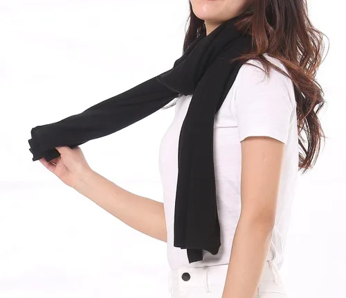 Vista 3 de BRUCERIVER Poncho largo de punto para mujer, mezcla de lana, versátil, multiestilo, chal