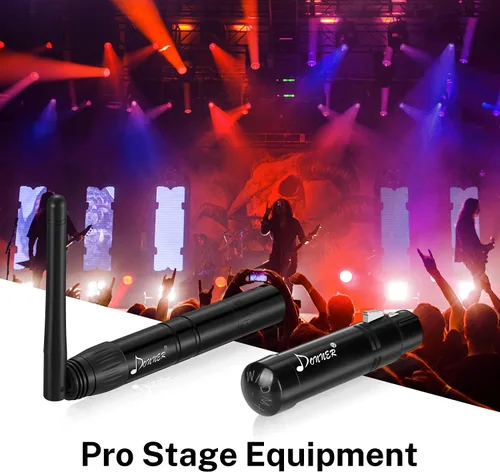 Vista 6 de Donner DMX512 Controlador inalámbrico Dfi DJ 2.4G DMX inalámbrico 7 receptores versión corta con cúpula de luz y 1 transmisor control de iluminación