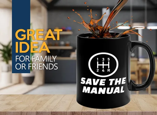 Vista 2 de Carguy Taza de café 11oz Negro -guarde los manuales - Funny Sarcasm Car Lover Owner Enthusiast Mechanics Racing Street Racer Road Trip Organized Car