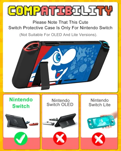 Vista 2 de Xinocy para Nintendo Switch Blue Maro Accesorios Bundle