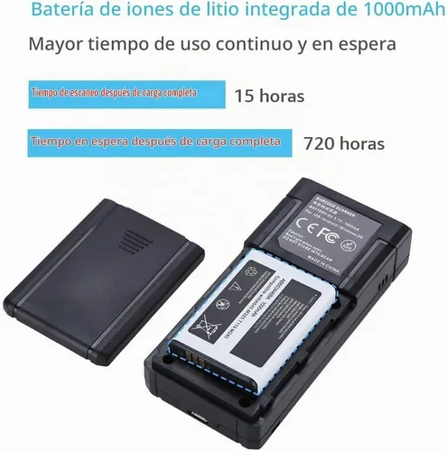 Vista 6 de Eyoyo Mini escáner de código de barras inalámbrico 1D Bluetooth, Bluetooth 3 en 1 y conexión inalámbrica y cableada 2.4G, lector de código de barras