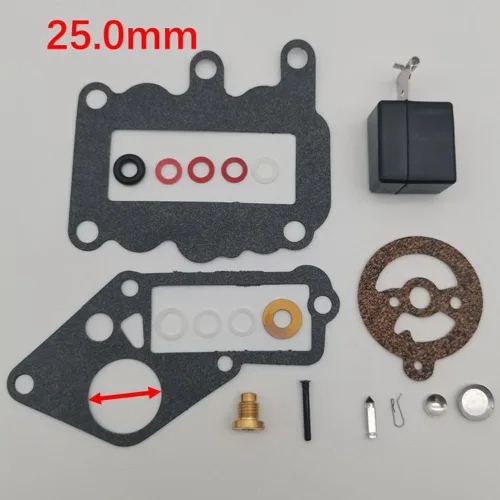 Vista 4 de Carburador con kit de flotador para fueraborda Johnson Evinrude 9.5 BRP OMC 382048 1964 1965 1966 1967 1968 1969 1970 1971 1972 1973 1973 23-086