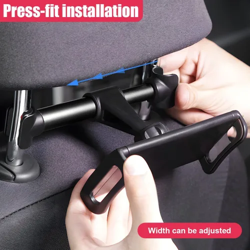 Vista 9 de Soporte para Reposacabezas de Automóvil, Universal Giratorio de 360 Grados para Tableta y Teléfono del Asiento Trasero, Soporte Ajustable