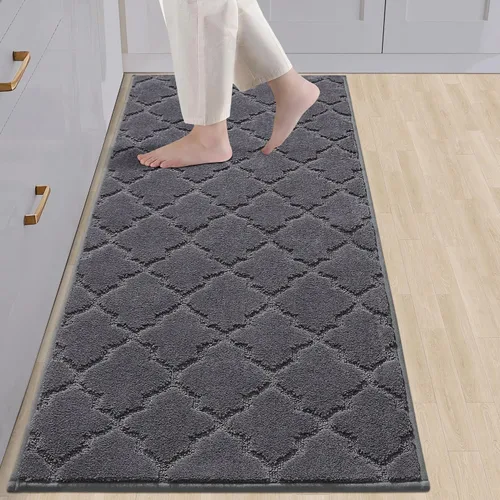 Vista 29 de COSY HOMEER Alfombras suaves de cocina [2 piezas] para el frente del fregadero súper absorbentes, tapetes y tapetes de cocina de 20 x 30 pulgadas/20