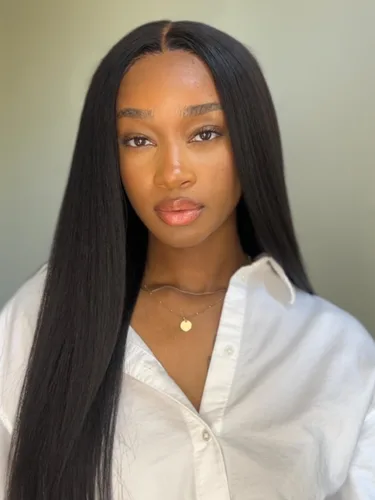Vista 29 de UNICE Yaki Straight Pelucas Frontales de Encaje 13x4 de Cabello Humano con Cordón Pre Everything Sin Pegamento Peluca Frontal de Cabello Humano Pre