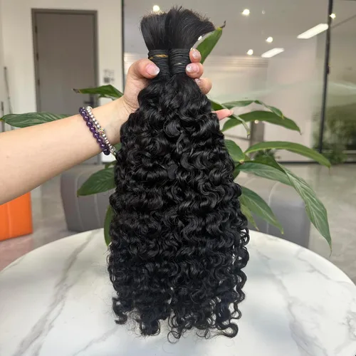 Vista 17 de Paquetes de cabello humano rizado birmano, paquetes de cabello virgen sin procesar, extensiones de cabello humano 16A, cabello humano rizado negro