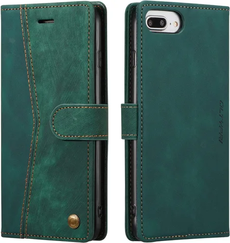 Vista 12 de QLTYPRI Funda de cuero para iPhone 6 Plus/6S Plus, Vintage Flip Folio Cover con ranura para tarjetas, cierre magnético, cubierta protectora a prueba