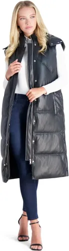 Vista 3 de Avec Les Filles Chaleco acolchado maxi de piel sintética para mujer