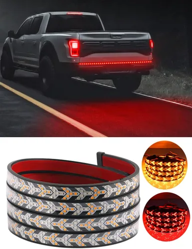 Vista 6 de TOPKU Tira de luz trasera LED para camioneta pickup, barra de luz dinámica para portón trasero del camión, tira flexible de 120 cm con luces