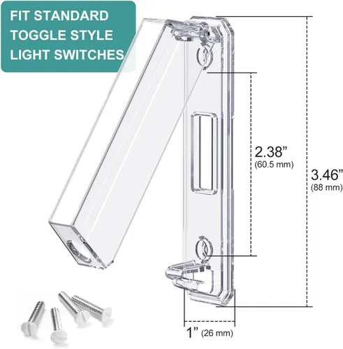 Vista 2 de CLYMENE Paquete de 2 fundas protectoras para interruptor de luz, cubierta de interruptor de pared a prueba de niños que protegen las luces
