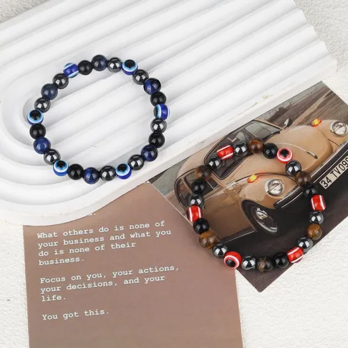 Vista 21 de Triple Protection Bracelet, CARPDIM Evil Eye bracelet and Black Obsidian evil eye Beads Bracelet for Men Women Healing Bracelets Bring Good Luck