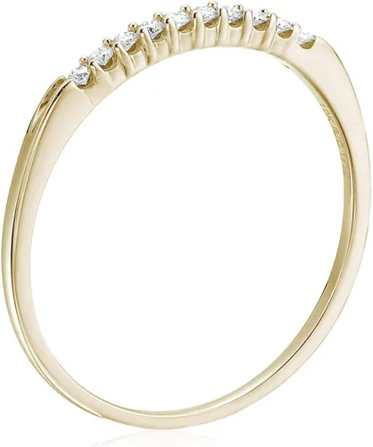 Vista 2 de Anillo de aniversario de boda de diamantes pequeños de 110 quilates (ctw) para mujer, anillo de compromiso de diamantes redondos de oro amarillo