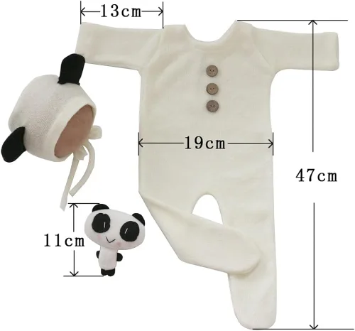 Vista 2 de Vemonllas Conjunto de accesorios de fotografía para recién nacidos, sombrero y mameluco Bebe Reborn, accesorios para fotos, estudio de fotos, ropa