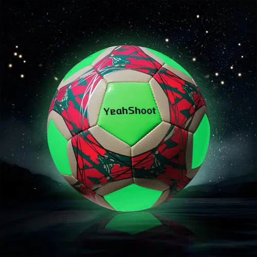 Vista 8 de Balón de fútbol que brilla en la oscuridad tamaño 5 con bomba de luz para adolescentes y adultos, regalos de fútbol