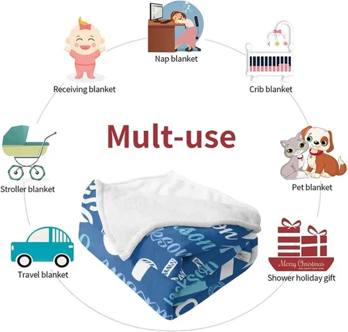 Vista 7 de WOMB Manta de bebé personalizada con nombre, manta de nombre personalizado para niños adultos, regalo de cumpleaños/Navidad/hito para niños, niñas