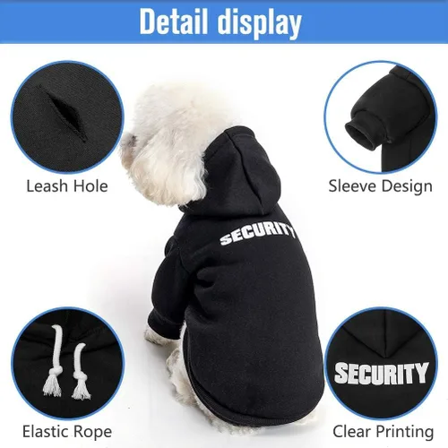 Vista 4 de SCENEREAL Sudaderas con capucha de seguridad para perros de tamaño pequeño, mediano y grande, ropa de felpa cepillada con gorro, abrigo de algodón