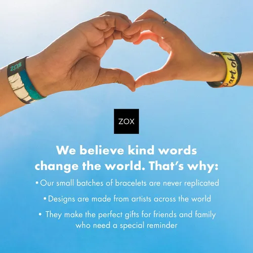 Vista 5 de ZOX Pulseras banda elástica con afirmaciones motivacionales y hermosas obras de arte, gran regalo para hombres, mujeres y niños