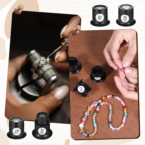 Vista 4 de Lupa monocular portátil, lupa de mano, cúpula óptica, lupa para ojos, lupa para joyas, monedas, circuito óptico textil, 4