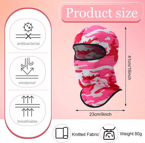 Vista 2 de Xtinmee Pasamontañas de esquí, pasamontañas desgastados, máscara de cara completa para hombres y mujeres, resistente al viento, camuflaje, cubierta