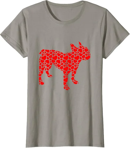 Vista 25 de Camiseta de San Valentín con forma de corazón Bulldog francés, Negro