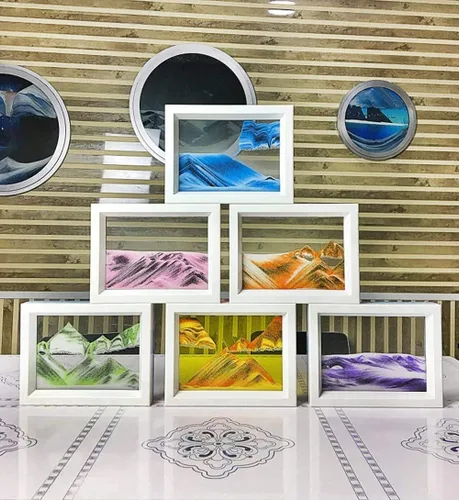 Vista 4 de Arte de Arena en Movimiento Líquido Burbujeador de Movimiento Imagen de Arte de Arena Fluida de Escritorio Juguete Sensorial Calmante Fidget ¡Votado
