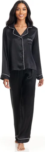 Vista 2 de bebe Conjunto de pijama para mujer, conjunto de pijama Charmeuse texturizado de lujo para mujer, elegante conjunto de pijama para mujer
