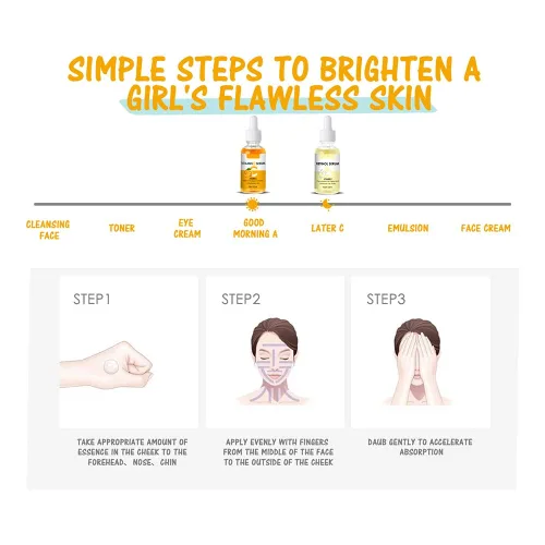 Vista 8 de Suero de vitamina C y suero de retinol, juego de suero antienvejecimiento con ácido hialurónico - Mañana C y noche Un suero para el cuidado facial