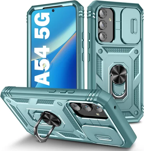 Vista 245 de PASNEW Funda militar para iPhone 13 Pro Max, cubierta de cámara deslizante y soporte de anillo de metal de 360°, carcasa rígida multicapa resistente