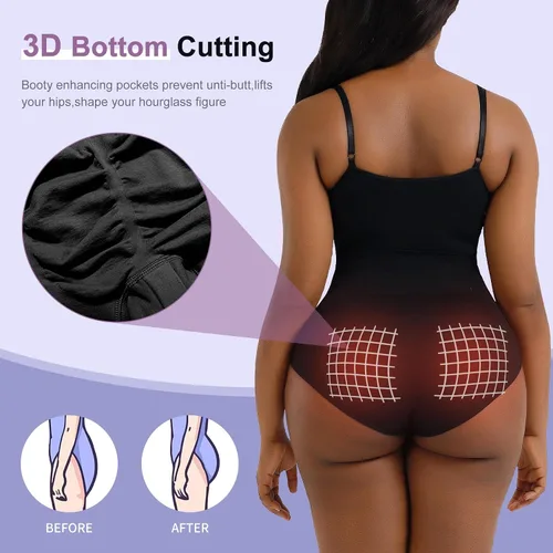 Vista 4 de Body para mujer Tanga esculpida sin costuras, moldeadora de cuerpo, faja moldeadora para mujer, control de abdomen, tanga