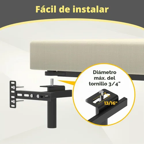 Vista 4 de Soportes de cabecera para marco de cama de metal, soportes ajustables universales para cabecero con kit de extensión de pie de cama que se ajusta a