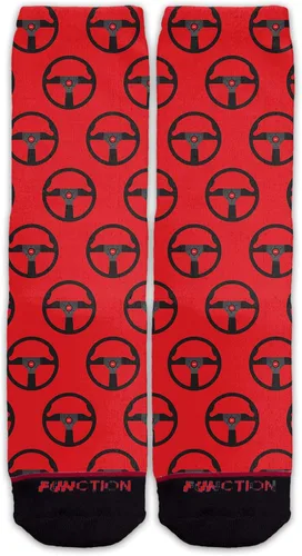 Vista 2 de Función patrón de volante de auto de carreras, calcetines rojos para hombre y mujer, Monte Carlo, cuero Racecar Drift Driver Jdm Classic Euro KDM