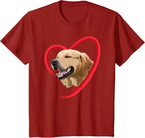 Vista 22 de Golden Retriever Corazón, regalo para ella, camiseta del día de San Valentín, Negro
