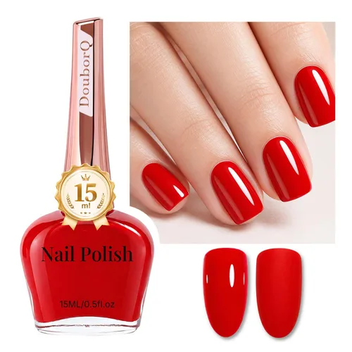 Vista 10 de DouborQ Esmalte de uñas de secado rápido de larga duración, malva Rojo Oscuro Rosa