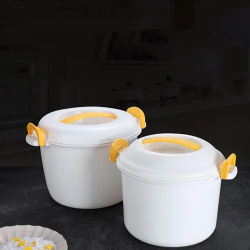 Vista 4 de UPKOCH Ollas de arroz para microondas, olla de vapor de arroz para microondas, recipiente para alimentos para microondas, recipiente para verduras