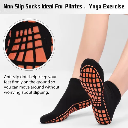 Vista 3 de NOVAYARD 6 pares de calcetines antideslizantes para yoga, pilates, hospital, calcetines pegajosos para hombres y mujeres
