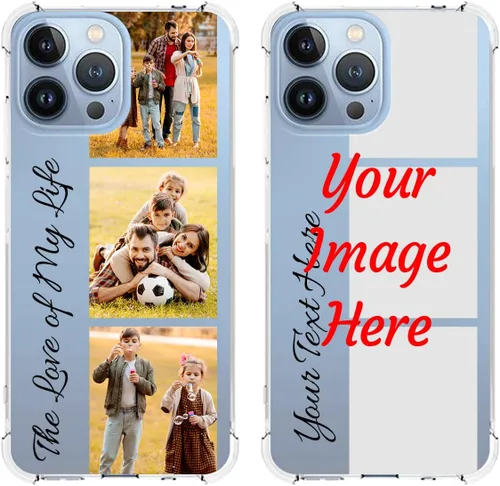Vista 8 de Funda de teléfono con foto personalizada para iPhone 13 Pro Max, cubierta transparente suave de silicona personalizada con imagen/texto, regalo