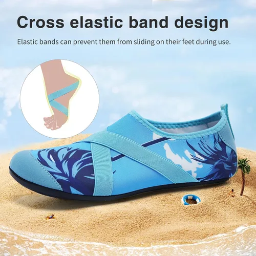 Vista 2 de Calcetines acuáticos, zapatos de agua para playa, calcetines de yoga descalzos de secado rápido para surf, piscina, natación, zapatos para mujeres
