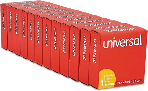 Vista 5 de Universal Office Products Cinta invisible, 3/4" x 1296", núcleo de 1", transparente, paquete de 12 UNV83436