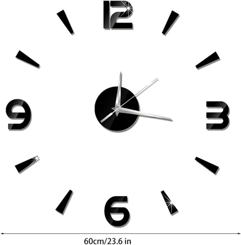 Vista 6 de HERCHR Reloj 3D, reloj de pared de bricolaje, reloj de pared grande y moderno, sin marco, calcomanías de pared, decoración de reloj, kit de reloj