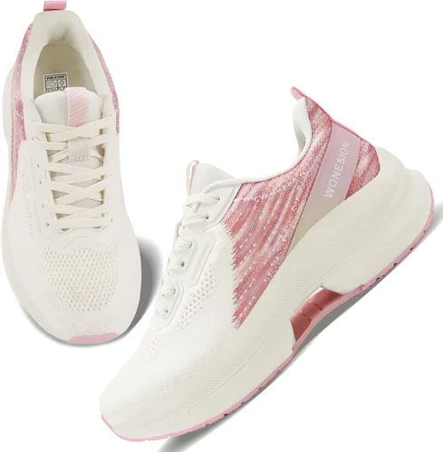 Vista 2 de WONESION Zapatos deportivos antideslizantes para mujer, ligeros, atléticos, deportivos, deportivos, a la moda, para gimnasio, trabajo, enfermería