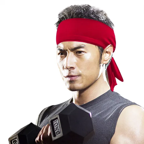 Vista 4 de Diadema deportiva de secado rápido para mujeres y hombres, absorbe la humedad, banda elástica para el sudor, pañuelo para la cabeza, bandana