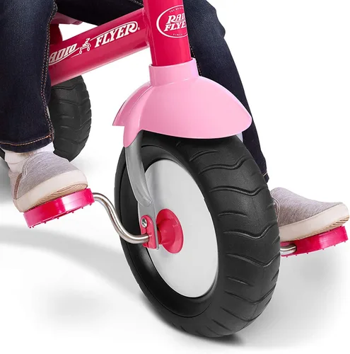 Vista 6 de Radio Flyer Deluxe Steer & Stroll Trike, Sencillo, Rosado